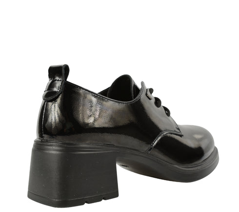Pantofi casual, dama, PASS COLLECTION, J970007A negru, piele naturala, cu toc